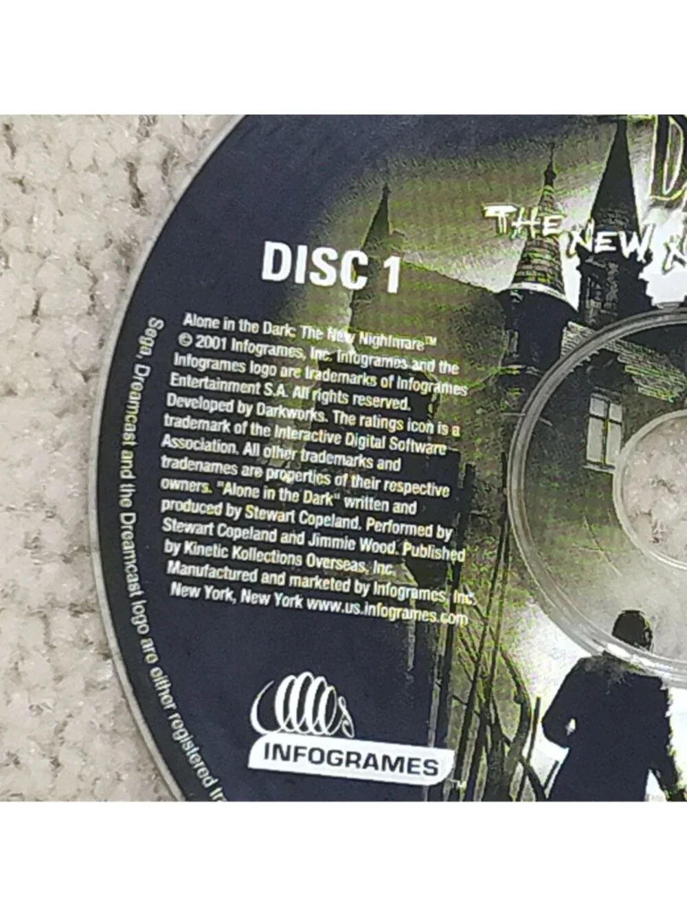 Sega Dreamcast Alone in the Dark The New Nightmare Discs 1 & 2 T-15117N Tested